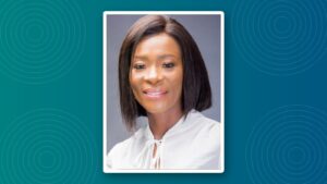 Prof. Obianuju Ozoh on a PATS teal background